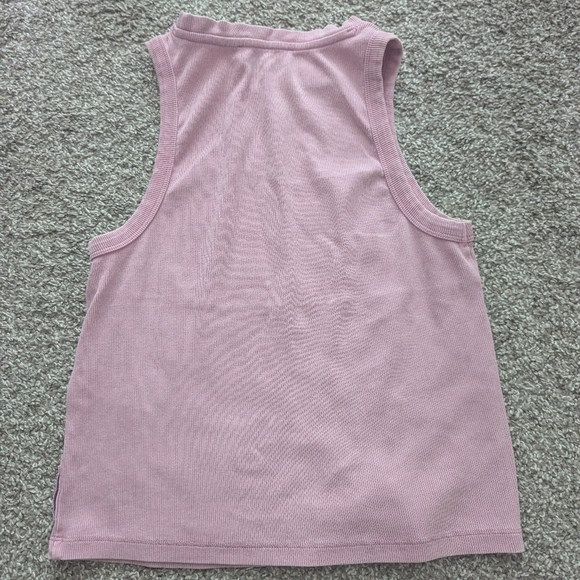 DKNY Pink Women's Triple-Slit Ribbed-Knit Tank Top - Picture 7 of 7
